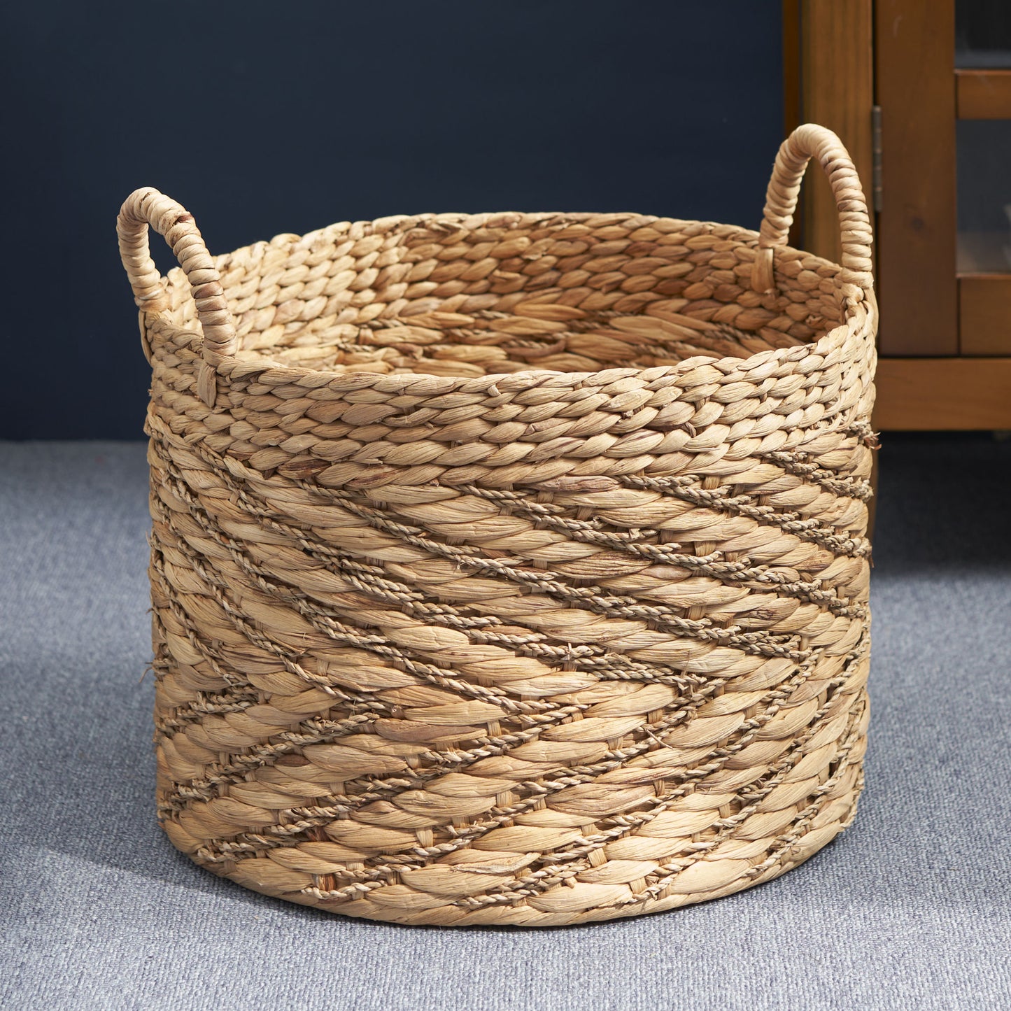 Isador Seagrass Basket with Handles - 15" x 15" x 15"